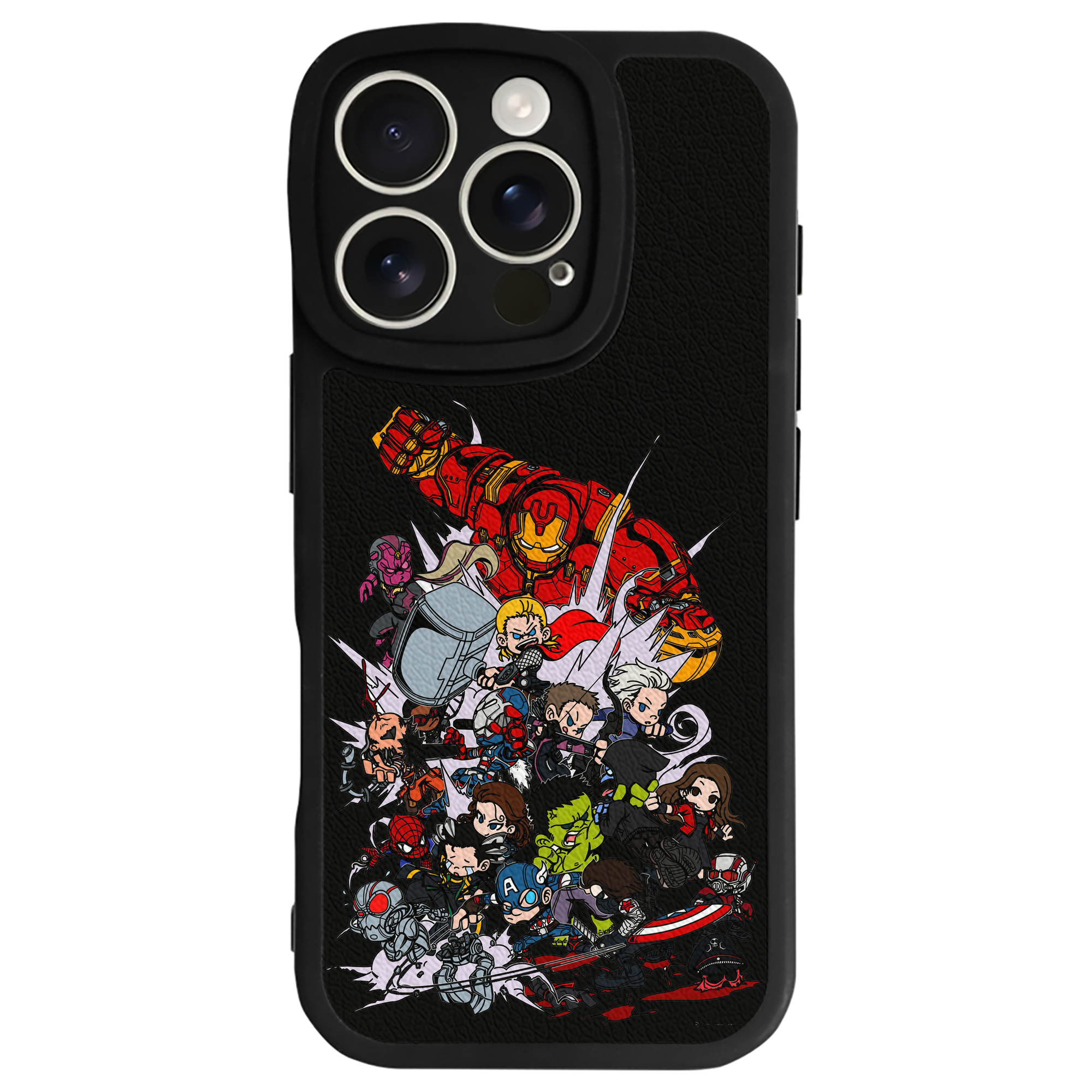 （画像用） アベンジャーズ The Avengers 【iPhone 16シリーズ対応】シリコンスマホケース（レザー調） 材質：シリコン